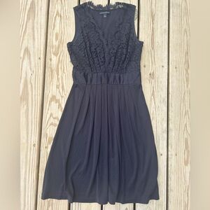 Banana Republic Dress Womens 4 Lace Silk Blend Sleeveless Side Zip Lace Top